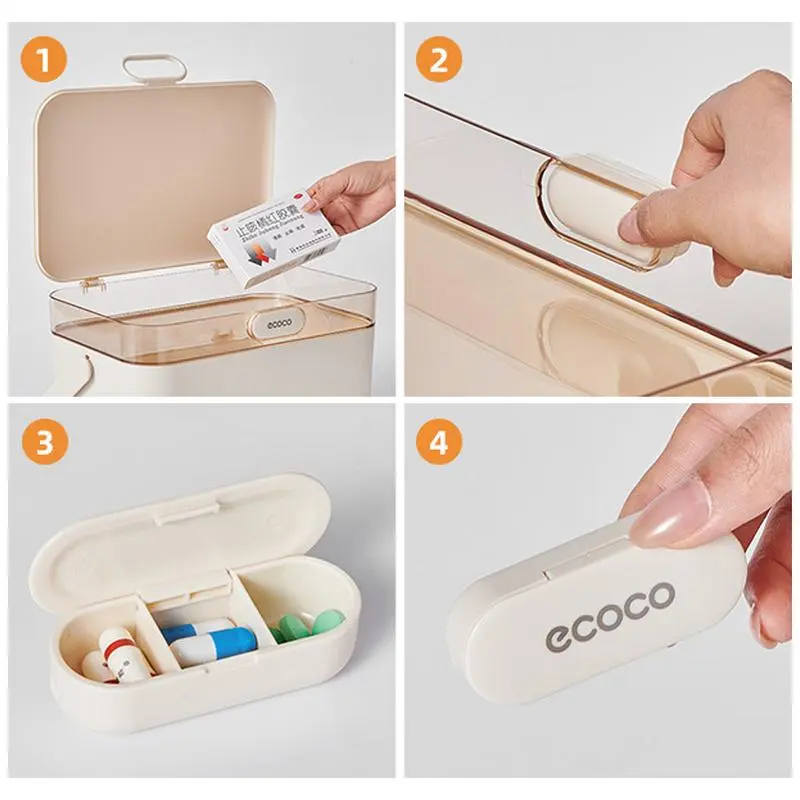 Three-Layer Large Medicine Box Three-Layer Large-Capacity Medicine Chest Portable Medicine Box Removable Medicine Cabinet Pill