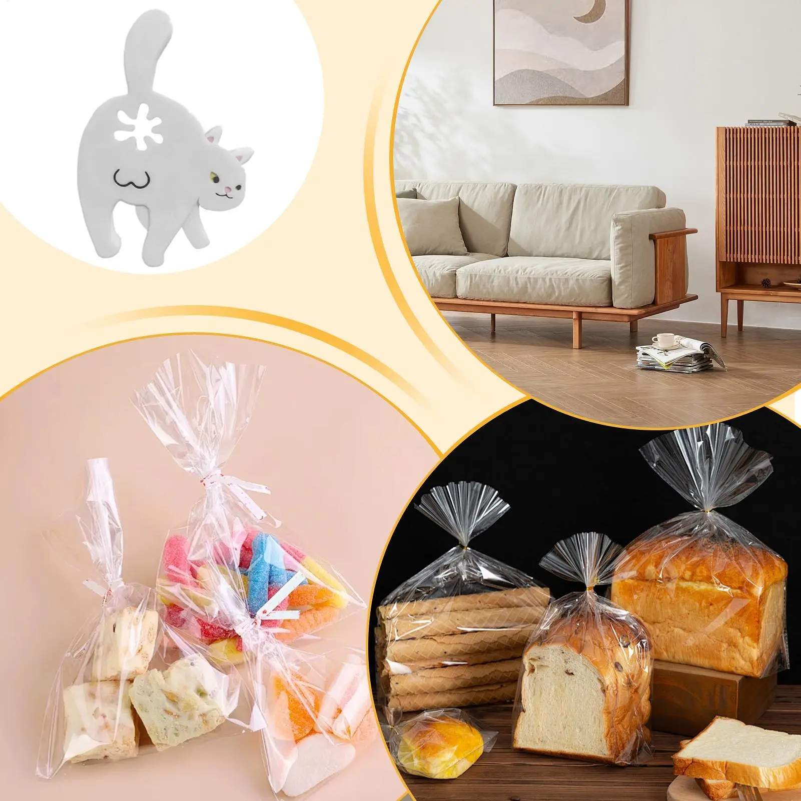 Bread Clip Cat Butt Snack Bread Sealing Clip 3D Printing Strong Sealing Pet-Themed Funny Cute For Garden Restaurant Kitchen Home