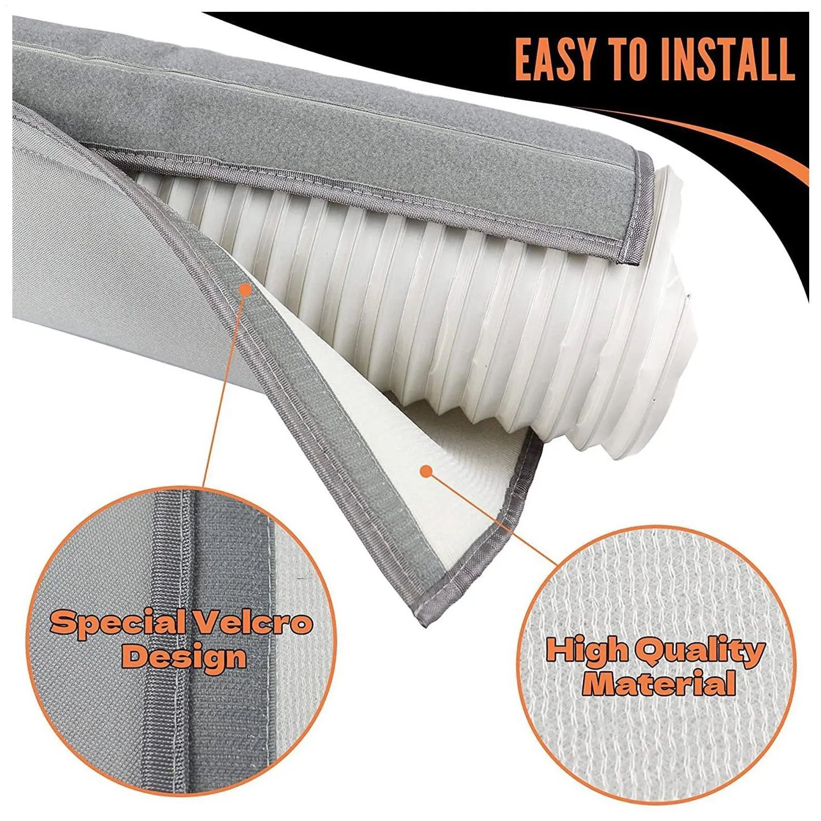 Insulation Sleeve Air Conditioner Hose Cover Wrap Exhaust Pipe Protection Cover Waterproof Heat Insulation Wrap With 2 Buckle