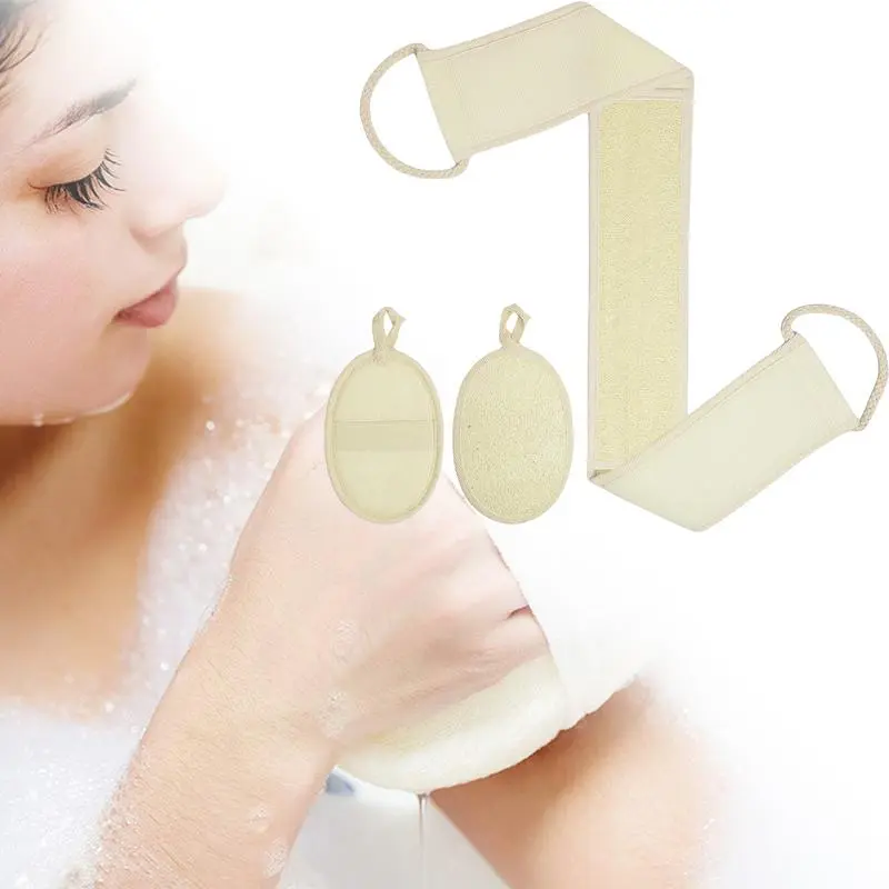 Natural Loofah Natural Shower Sponge Textured Reusable Non-Slip Extra Gentle Organic Scrubber For Dish Washing TKitchen Cleaning