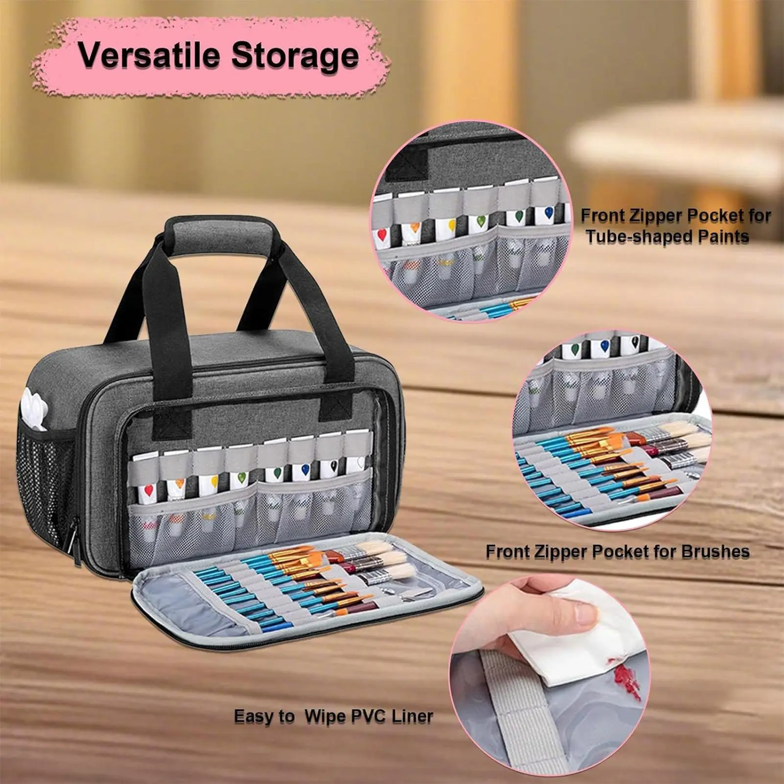 Art Bags For Supplies Artist Bag Art Travel Case Organizer Paint Holder Case Large Capacity For Painting Accessories Craft