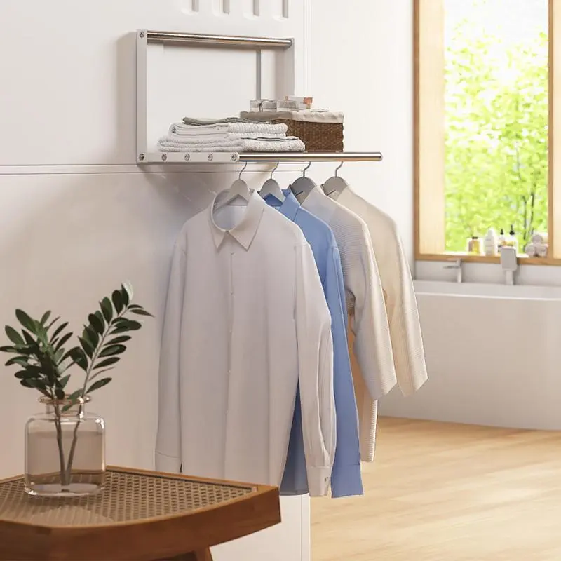 Magnetic Laundry Shelf Washing Machine Folding Rack Multifunctional Telescopic Magnetic Washer Shelf for Laundry Bathroom