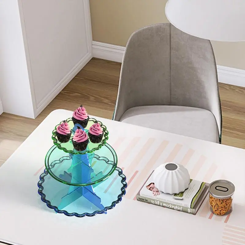 Cake Stand Resin Mold Cup Cake Holder Mould 3-Tier Epoxy Resin Tiered Tray Molds Resin Silicone Casting Mold For DIY Making