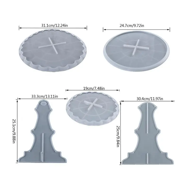 Cake Stand Resin Mold Cup Cake Holder Mould 3-Tier Epoxy Resin Tiered Tray Molds Resin Silicone Casting Mold For DIY Making