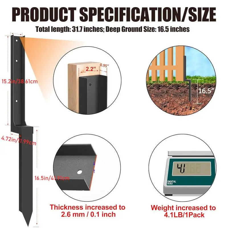 Fence Post Repair Fence Post Repair Spike Heavy Metal Replacement Thickened Quick Easy Spikes For Ground Lawn Fencing Leaning