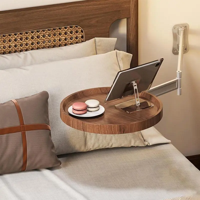 Wall Mounted Side round Table Round Living Room Desk 180 Rotation Foldable Coffee Table Small Wall Desk Wall Hanging Card Table