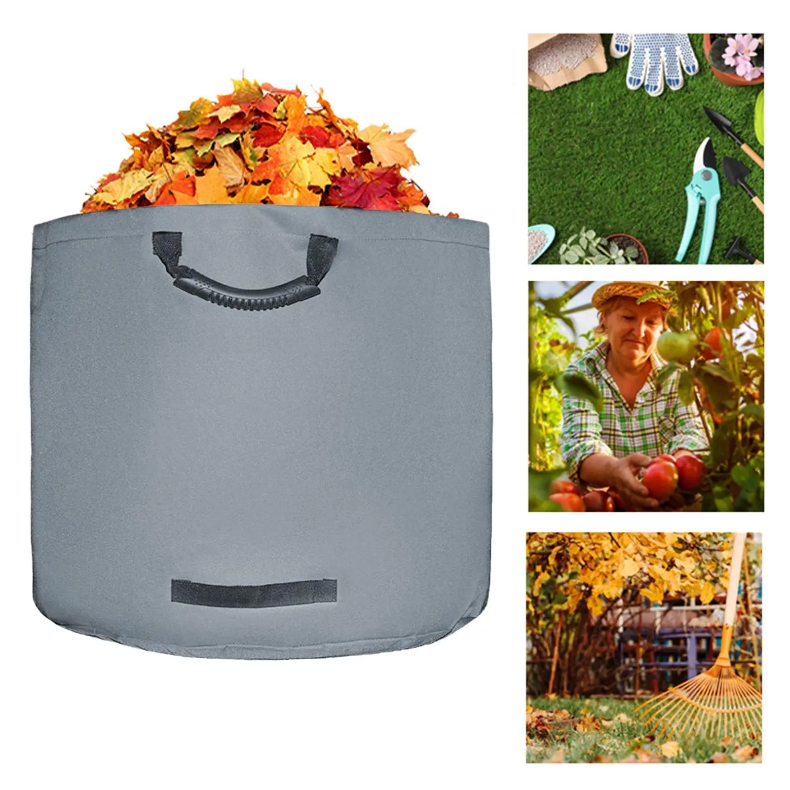 Yard Waste Bags Leaves Storage Pouch Large Weatherproof Heavy-Duty Garden Bag For Farming Balcony Succulents Planting Vegetable