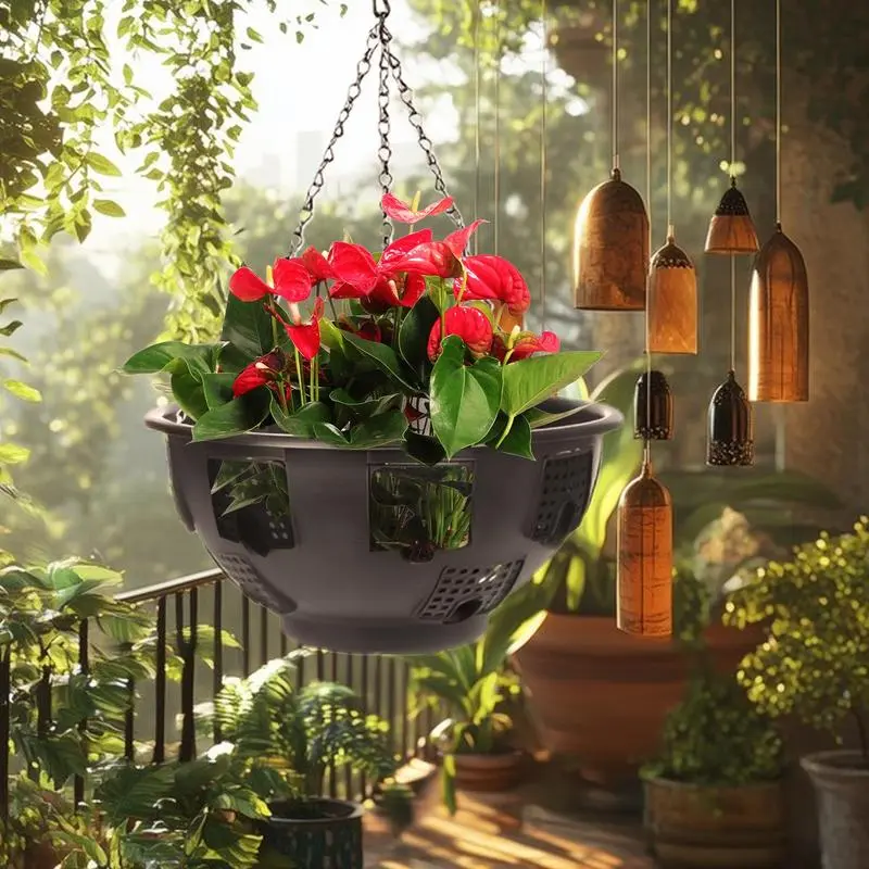 Suspending Planter Plants Decorative Flower Plant Pots Plant Holder Metal Hanging Basket Hanging Flower Hanging Pots Basket