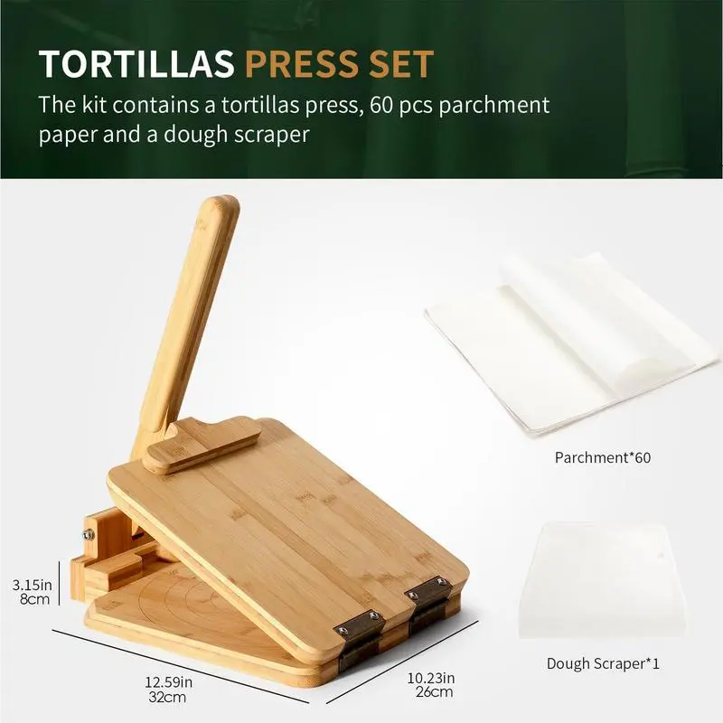 Wood Tortilla Press Heavy Duty Chapati Maker Taco Press Tortilla Maker Press Dumpling Tortilla Maker Kitchen Cooking Accessories