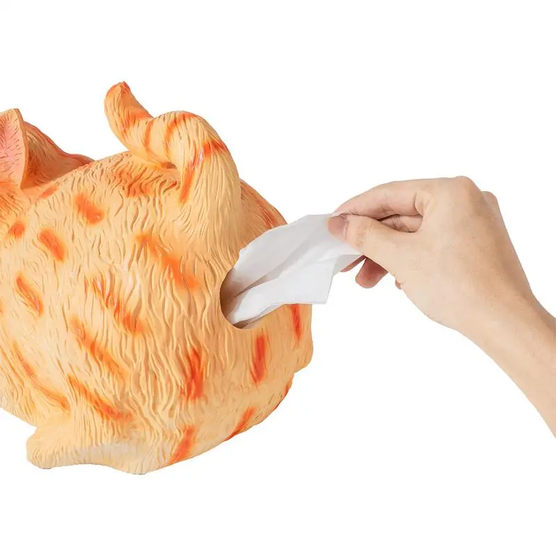 Cat Toilet Paper Holder Fun Tissue Box Cover Resin Animal Paper Towel Dispenser Multifunctional Funny Bathroom Accessories for