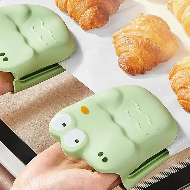Hot Plate Gripper 3X Stainless Steel Anti Scald Hot Dish Grabber Multi-functional Cartoon Dinosaur Hot Bowl Tray Holder for