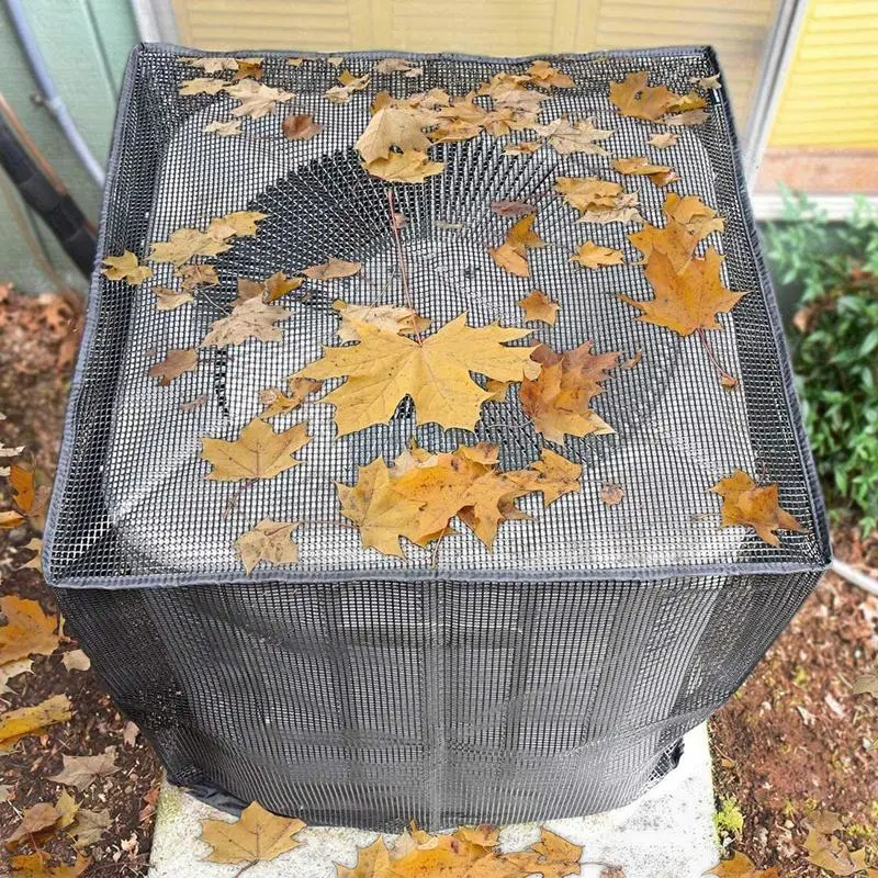 Air Conditioning Cover Mesh Air Conditioner Protector Foldable Condenser Protector Dust-Proof Hood 35.43x35.43x39.37 Inches for