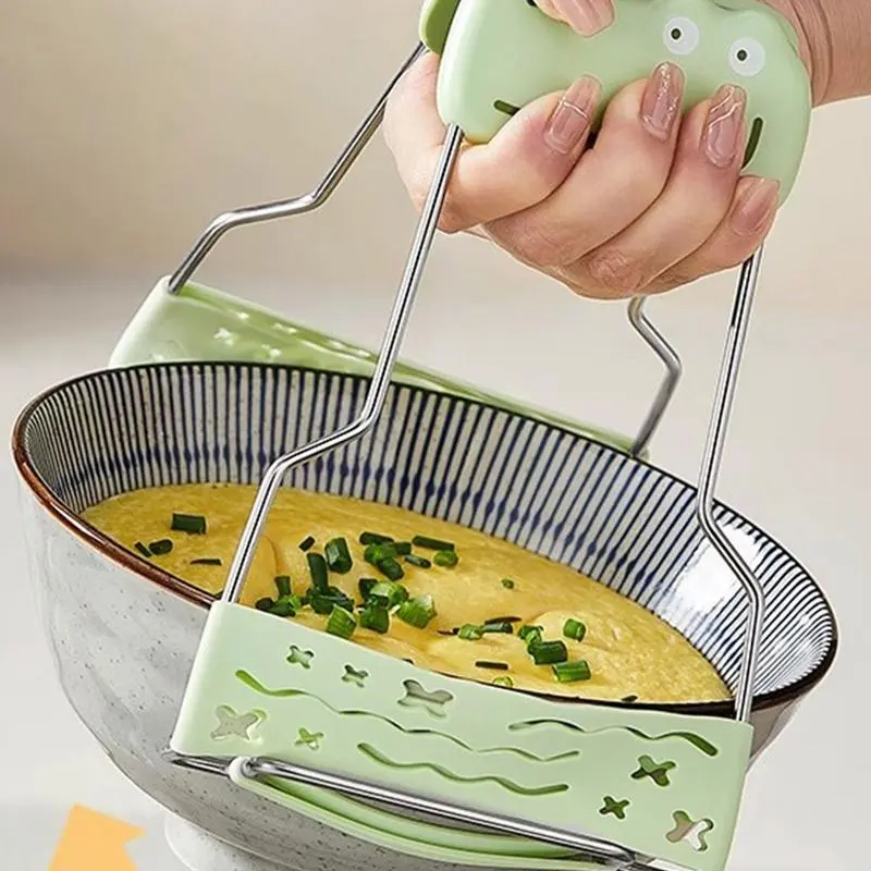 Hot Plate Gripper 3X Stainless Steel Anti Scald Hot Dish Grabber Multi-functional Cartoon Dinosaur Hot Bowl Tray Holder for