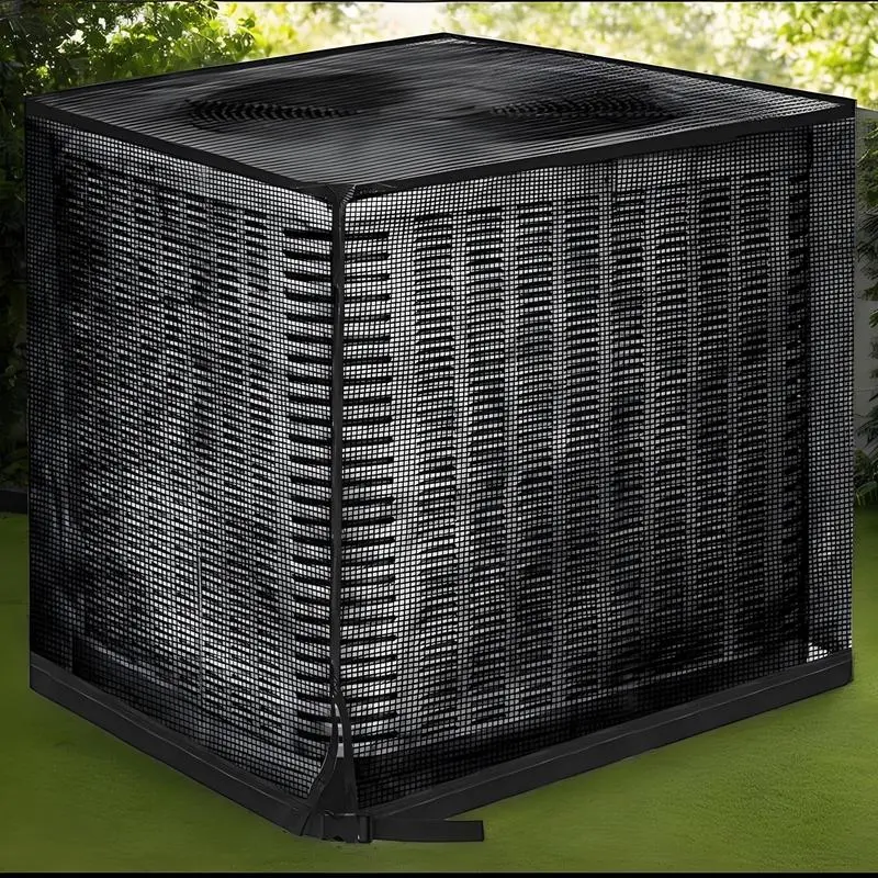 Air Conditioning Cover Mesh Air Conditioner Protector Foldable Condenser Protector Dust-Proof Hood 35.43x35.43x39.37 Inches for
