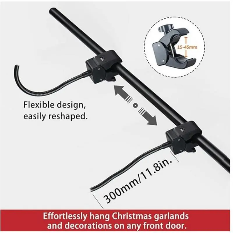 Garland Holder Heavy Duty Front Door Christmas Wreath Hook Parties Accessories Adjustable Wreath Hanger Reusable Tension Rod For
