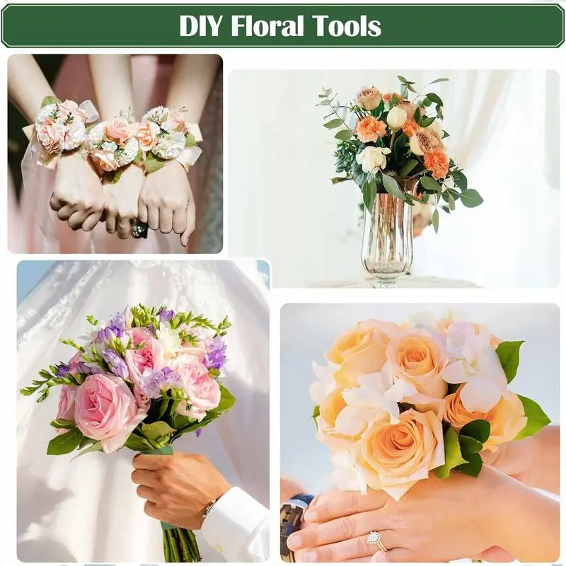 Floral Tape And Wire Bouquet Kit Creative Arts Crafts Stem Wraps Wedding Tool For Florist Corsages Projects Men Women