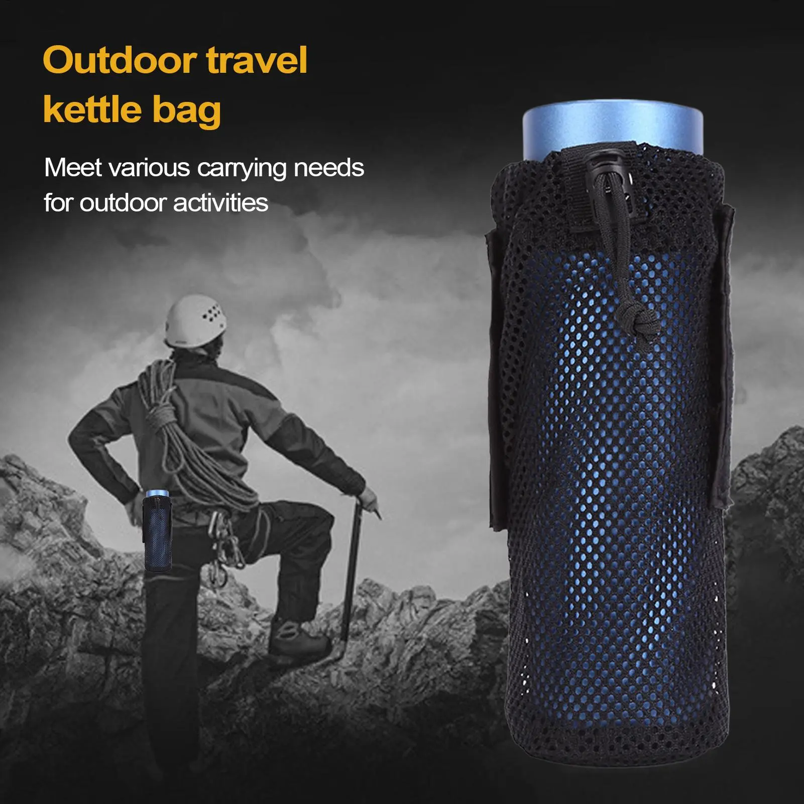 Water Bottle Holder Bag Foldable Leakproof Bottle Bag Stable Waterbottle Sleeve Hydration Pocket for Women Men Camping