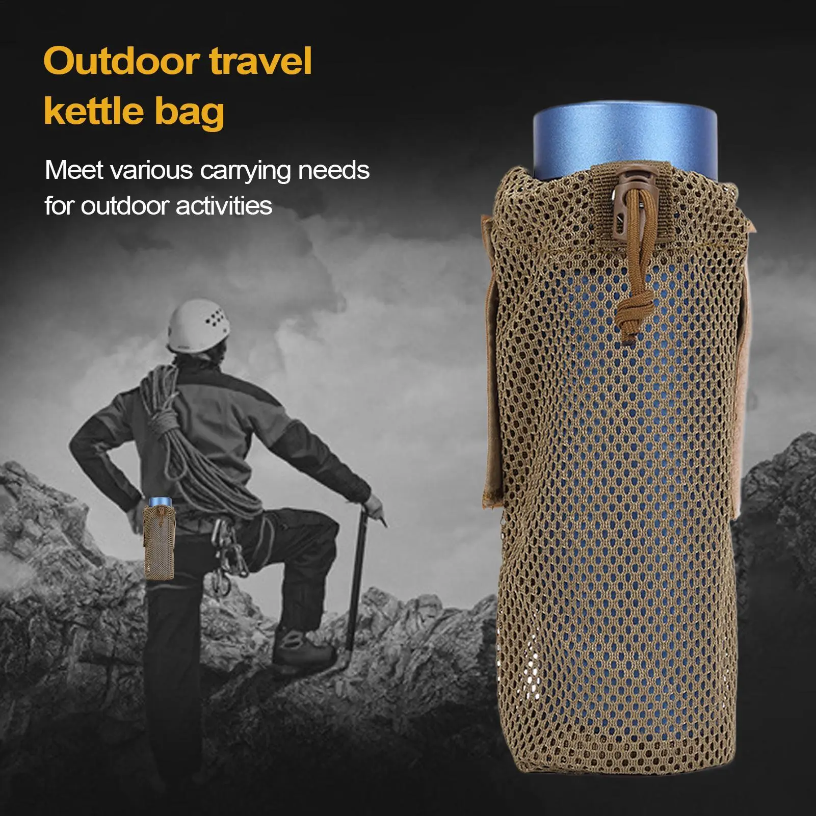 Water Bottle Holder Bag Foldable Leakproof Bottle Bag Stable Waterbottle Sleeve Hydration Pocket for Women Men Camping