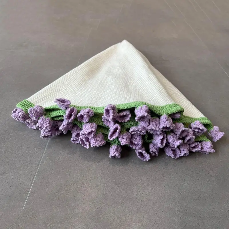 Couch Blankets Crochet Flowers Bouquet Throw Blanket Knitted Art Comfortable Home Napping Bedding Romantic for Mother's Day