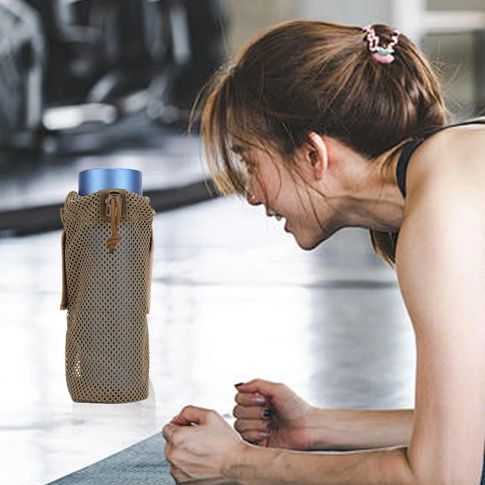 Water Bottle Holder Bag Foldable Leakproof Bottle Bag Stable Waterbottle Sleeve Hydration Pocket for Women Men Camping