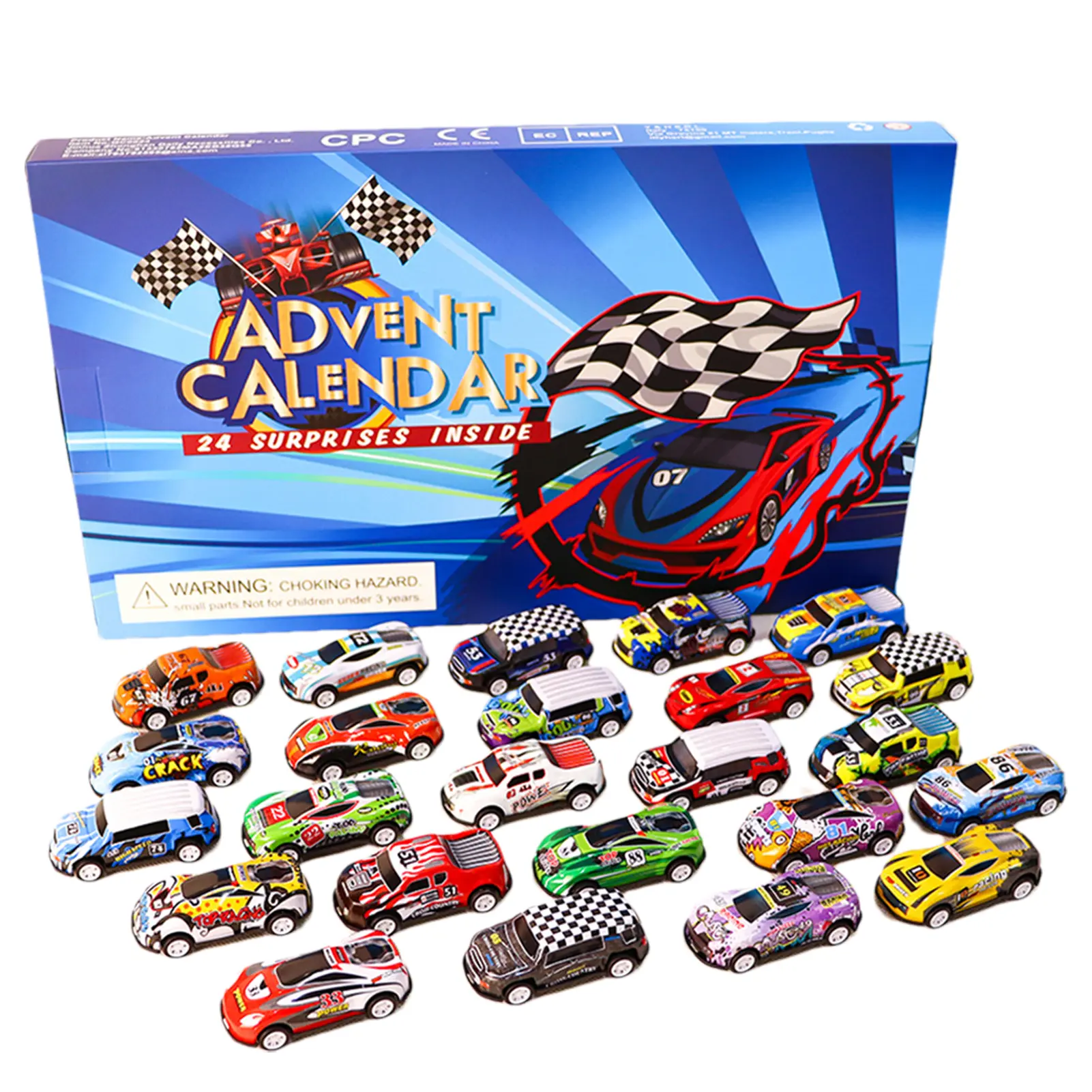 24PCS Christmas Advent Calendar Countdown Calendar Toy 24pcs Car Toy Children's Toy Car Christmas Gift New Year Calendar