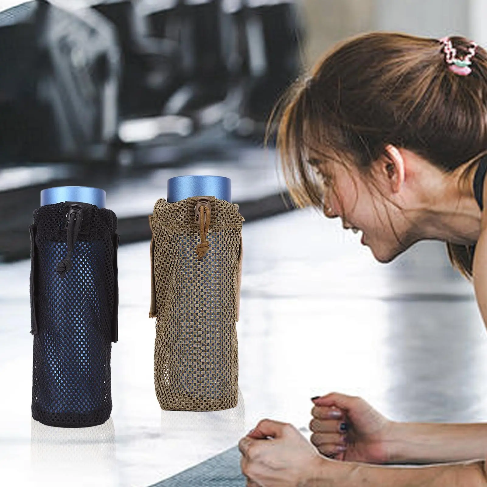 Water Bottle Holder Bag Foldable Leakproof Bottle Bag Stable Waterbottle Sleeve Hydration Pocket for Women Men Camping