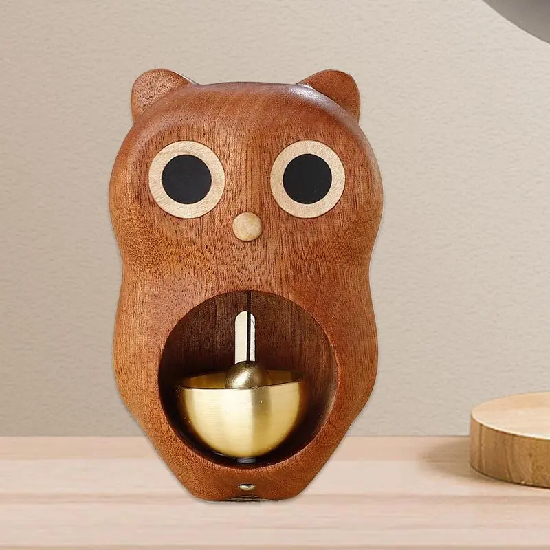 Owl Door Bell Door Chime Bell Wooden Door Chime Owl Doorbell Ornament Entrance Door Bell Decorative Wind Bell Owl Ornament