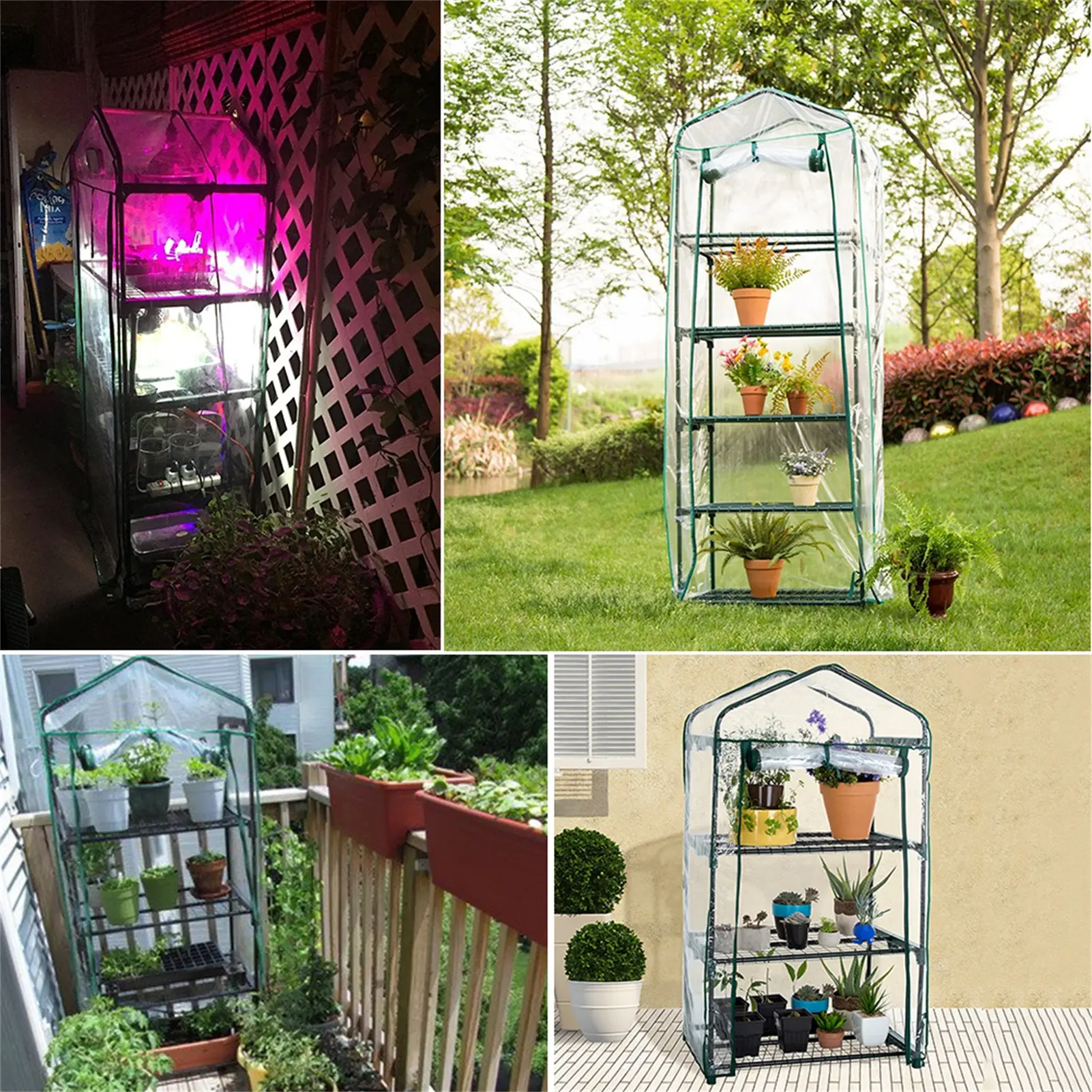 Garden Greenhouse Cover Durable Plant Cover 2/3/4/5 Tier PVC Warm Plant Grow Protect Green House PVC Cover Without Iron Rack