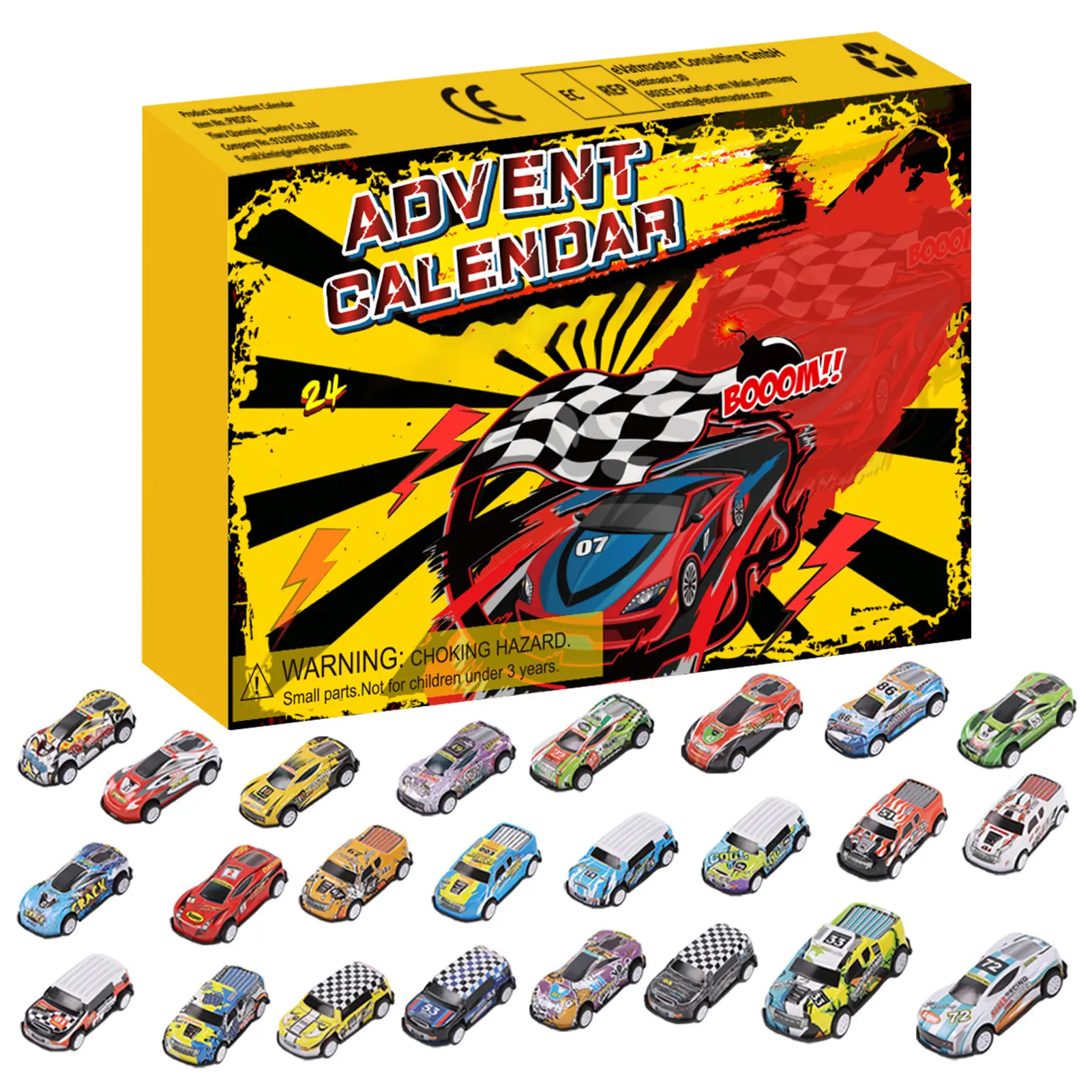 24PCS Christmas Advent Calendar Countdown Calendar Toy 24pcs Car Toy Children's Toy Car Christmas Gift New Year Calendar