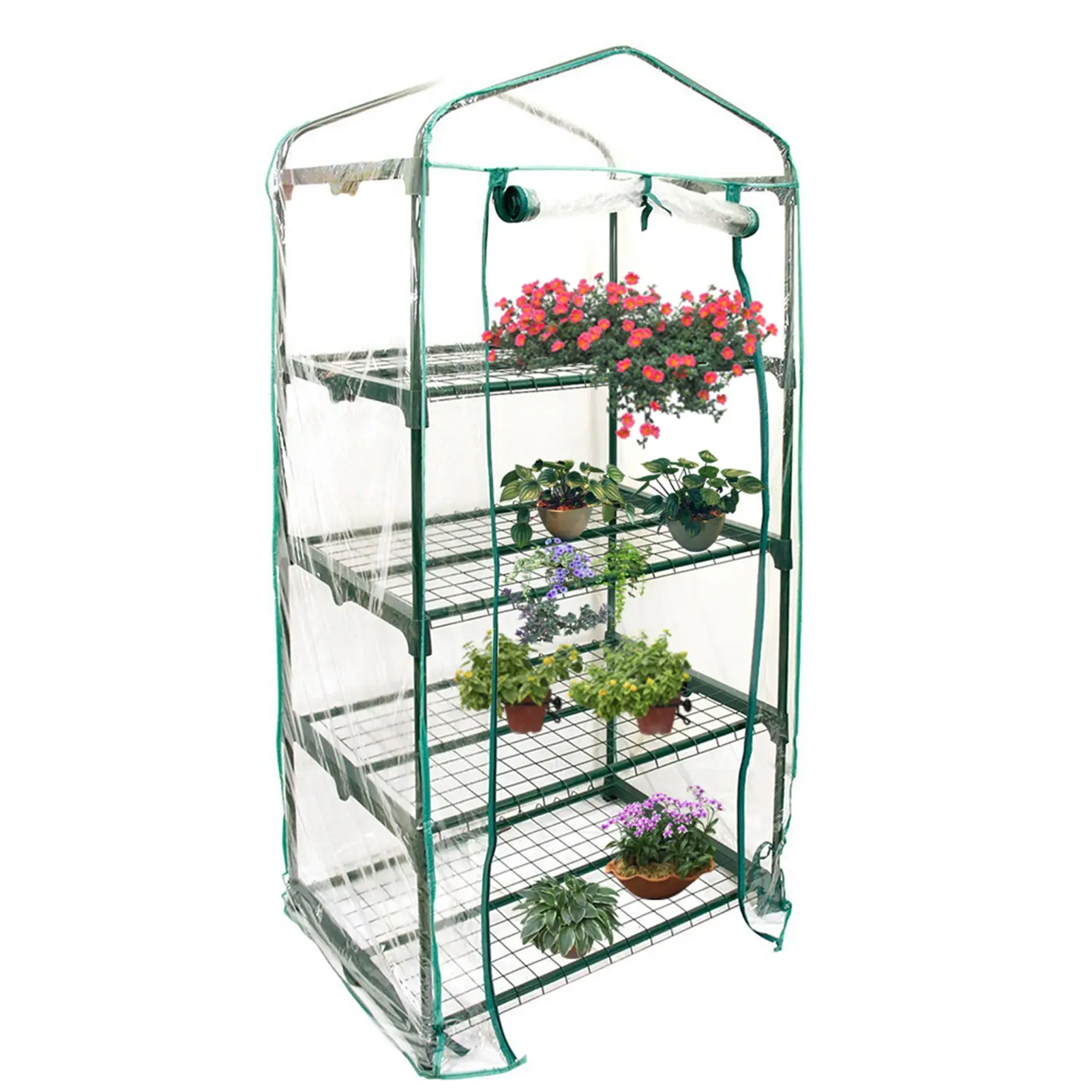 Garden Greenhouse Cover Durable Plant Cover 2/3/4/5 Tier PVC Warm Plant Grow Protect Green House PVC Cover Without Iron Rack