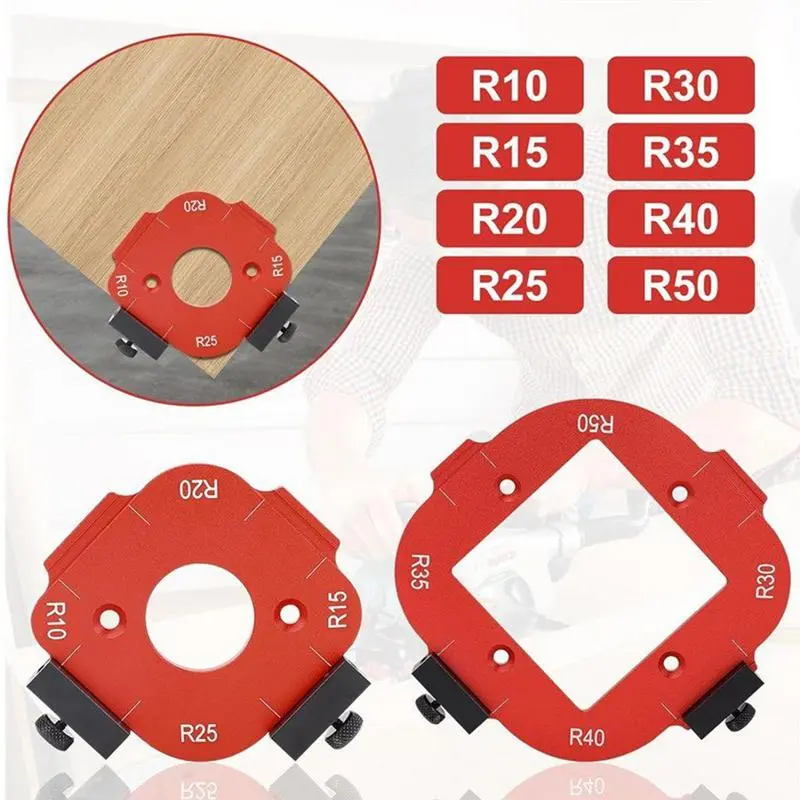Router Templates For Woodworking 2X Router Corner Templates Routing Guide Set Aluminum Alloy Arc Cutting Auxiliary Tool For