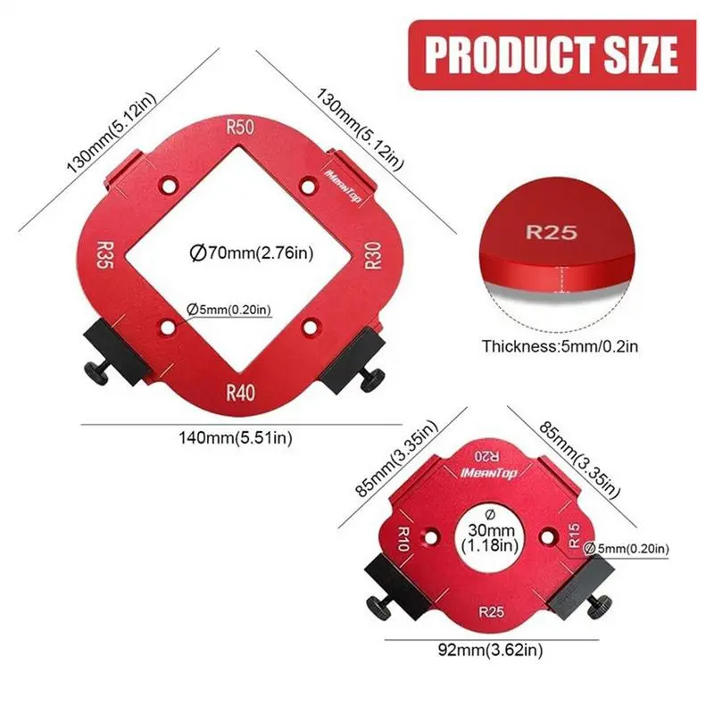 Router Templates For Woodworking 2X Router Corner Templates Routing Guide Set Aluminum Alloy Arc Cutting Auxiliary Tool For