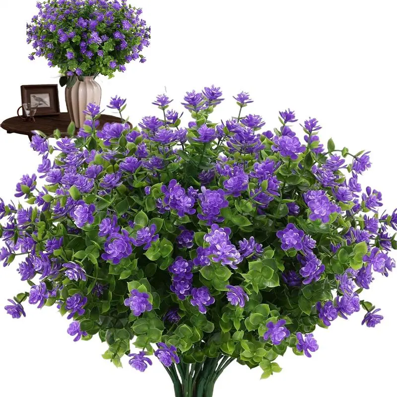 Fake Flowers Realistic Fake Plants UV Resistant Exquisite Home Decor Weatherproof Spring Decoration For Home Porch Patio Garden