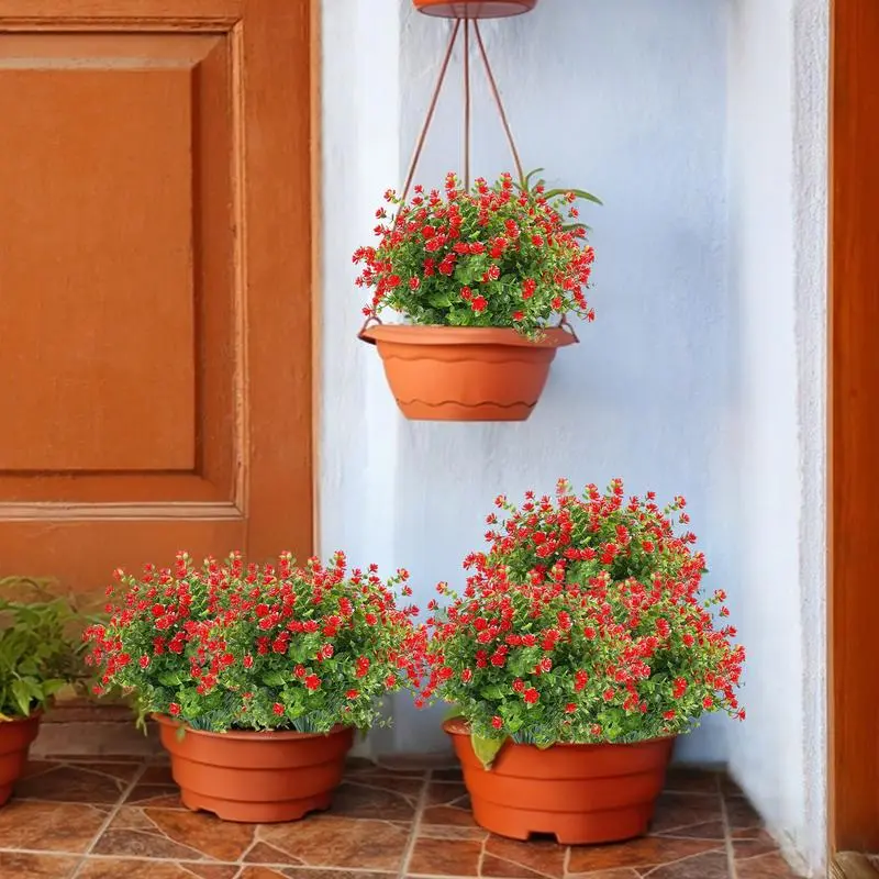 Fake Flowers Realistic Fake Plants UV Resistant Exquisite Home Decor Weatherproof Spring Decoration For Home Porch Patio Garden