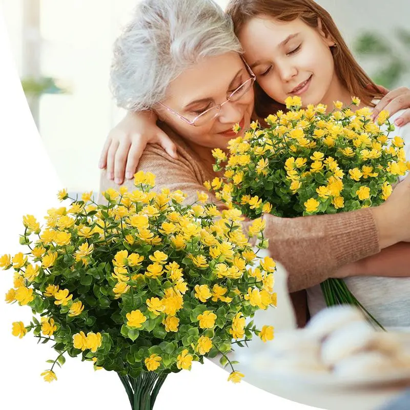 Fake Flowers Realistic Fake Plants UV Resistant Exquisite Home Decor Weatherproof Spring Decoration For Home Porch Patio Garden