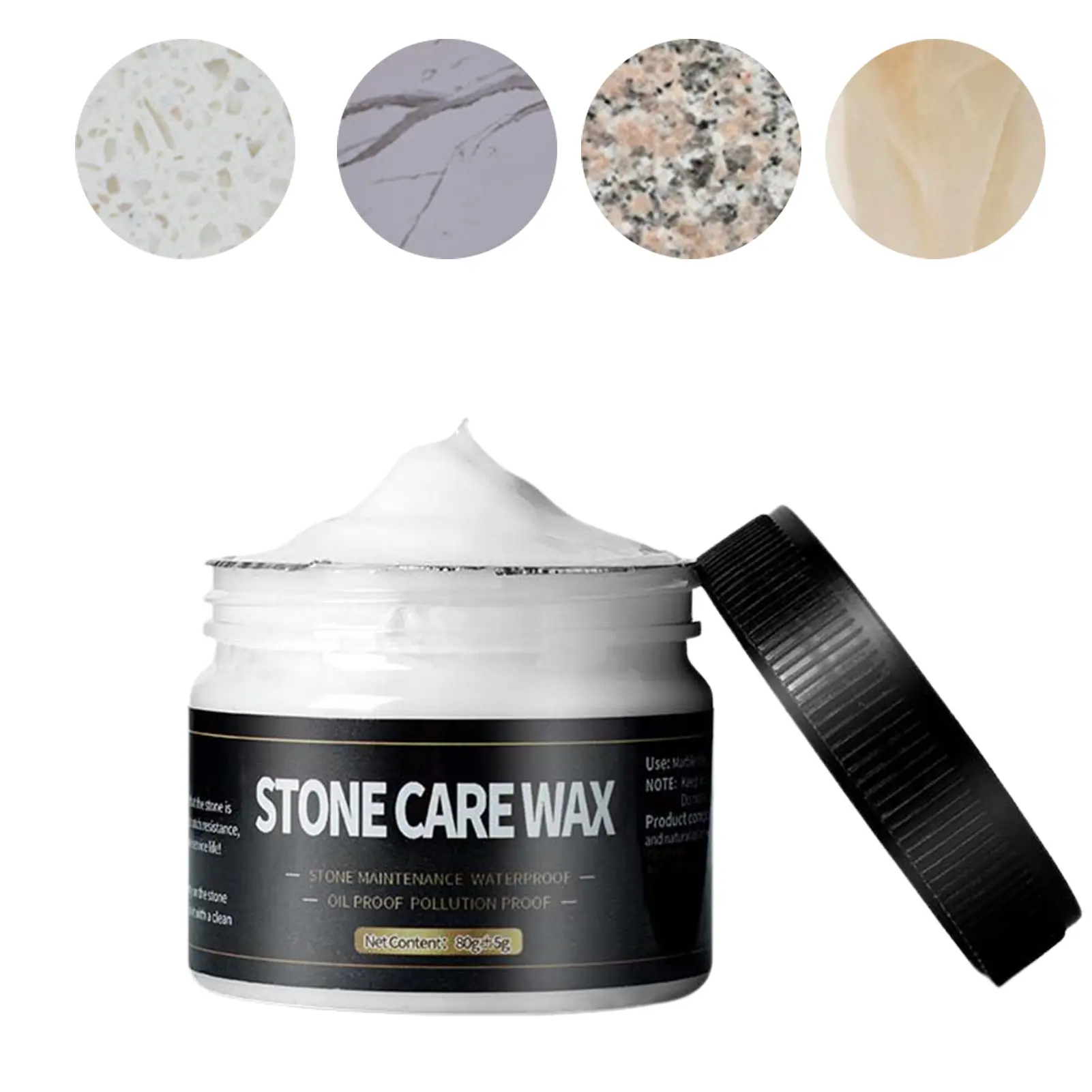 Marble, Quartz Stone, Granite Polishing Wax Stone Care Wax Stone Maintenance Glazing Floor Wax Paste Wax Tile Wax 80g