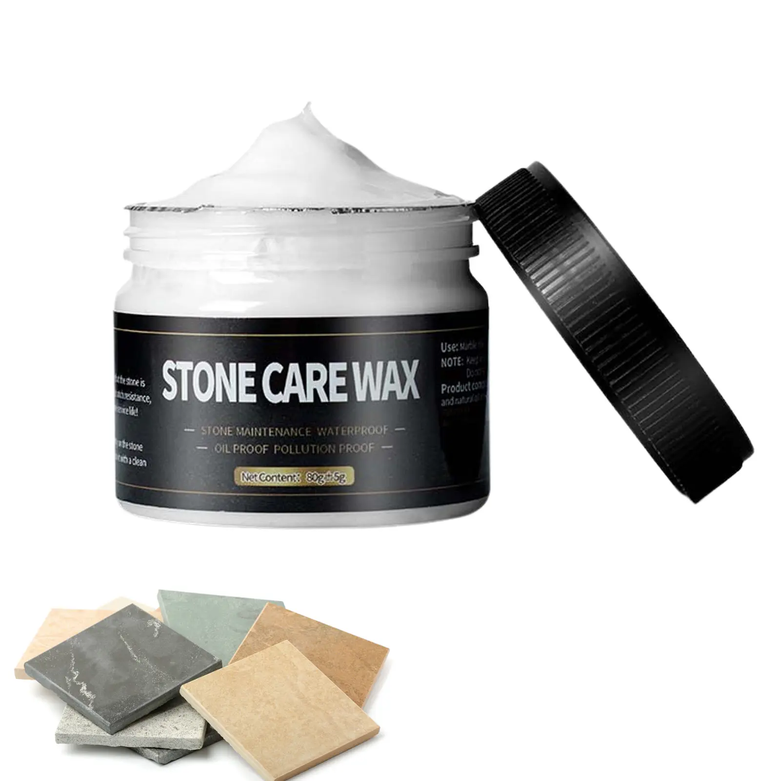 Marble, Quartz Stone, Granite Polishing Wax Stone Care Wax Stone Maintenance Glazing Floor Wax Paste Wax Tile Wax 80g