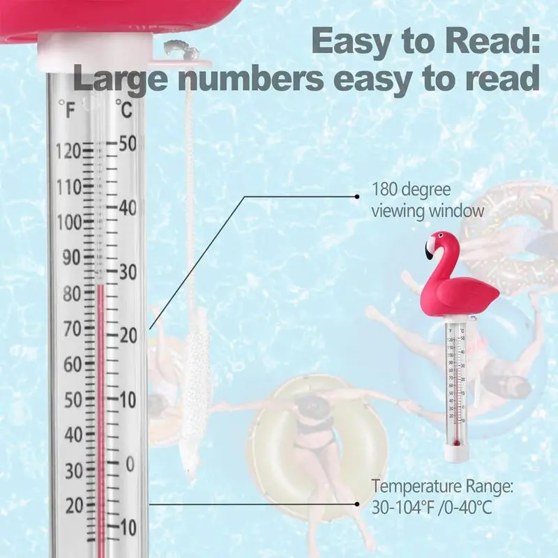 Pool Temperature Gauge Spa Temperature Gauge Swimming pool float thermometer Flamingo turtle thermometer for Hot Tubs Spas Aquar