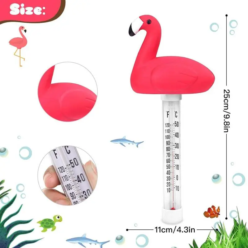 Pool Temperature Gauge Spa Temperature Gauge Swimming pool float thermometer Flamingo turtle thermometer for Hot Tubs Spas Aquar