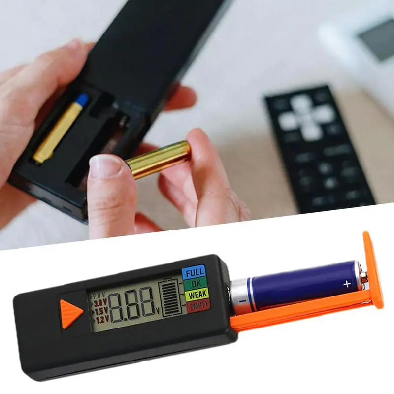 Small Battery Tester Small Battery Tester Volt Checker LCD Display Leveling Monitor Button Battery Checker Battery Checker