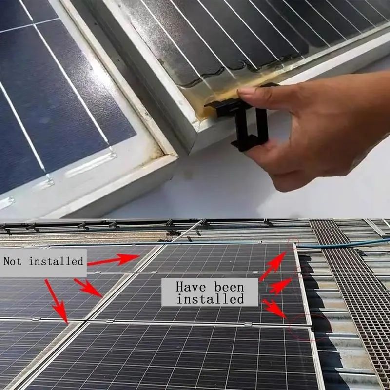 Solar Panel Water Drainage Clips 30x Water Guide Buckle Panel Frame Cleaning Clips Photovoltaic Panel Water Guide Auto Remove