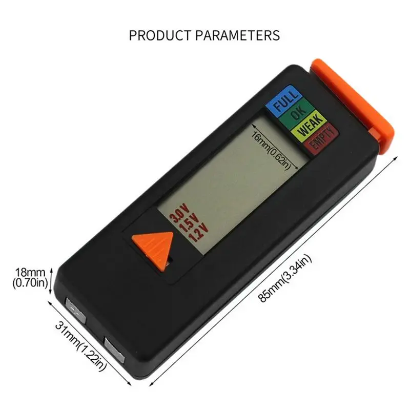 Small Battery Tester Small Battery Tester Volt Checker LCD Display Leveling Monitor Button Battery Checker Battery Checker