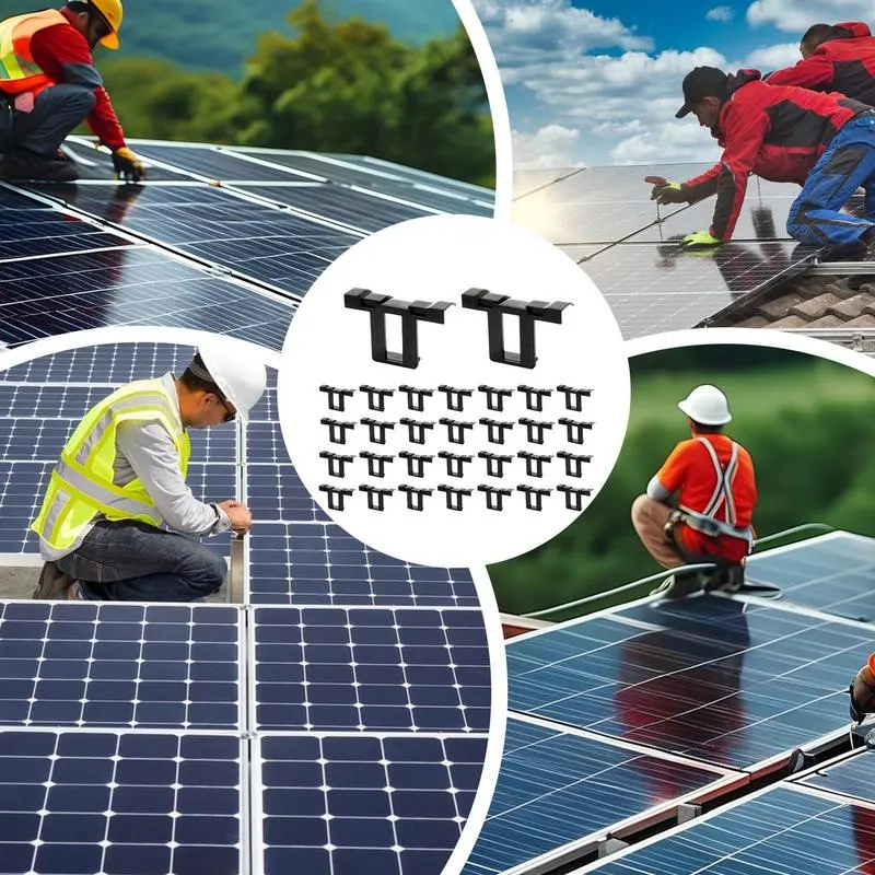 Solar Panel Water Drainage Clips 30x Water Guide Buckle Panel Frame Cleaning Clips Photovoltaic Panel Water Guide Auto Remove