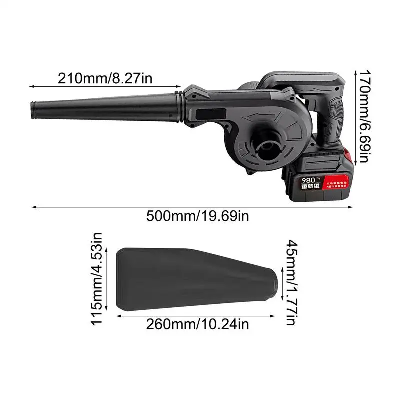 Handheld Electric Garden Blower Cordless Blower 2 Speed Modes Lightweight Air Blower Garden Leaf Blower Brushed Dust Sweepers