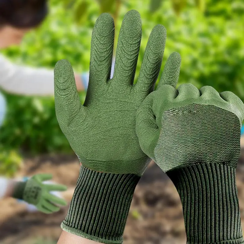 1 pair Yard Work Gardening Gloves Puncture-Resistant Rubber Gloves  Rose Pruning Thorn Proof Gloves  Flower Garden Safety Mitten