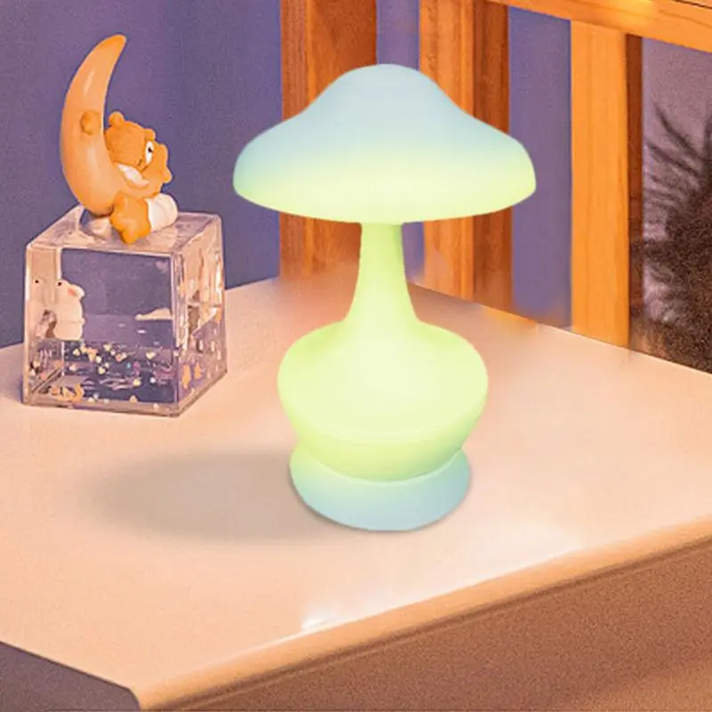 Mushroom Night Light USB Charging RGB16 Colors Bedside Lamps Night Light Reading Lights Energy Saving Table Lamp LED Night Light