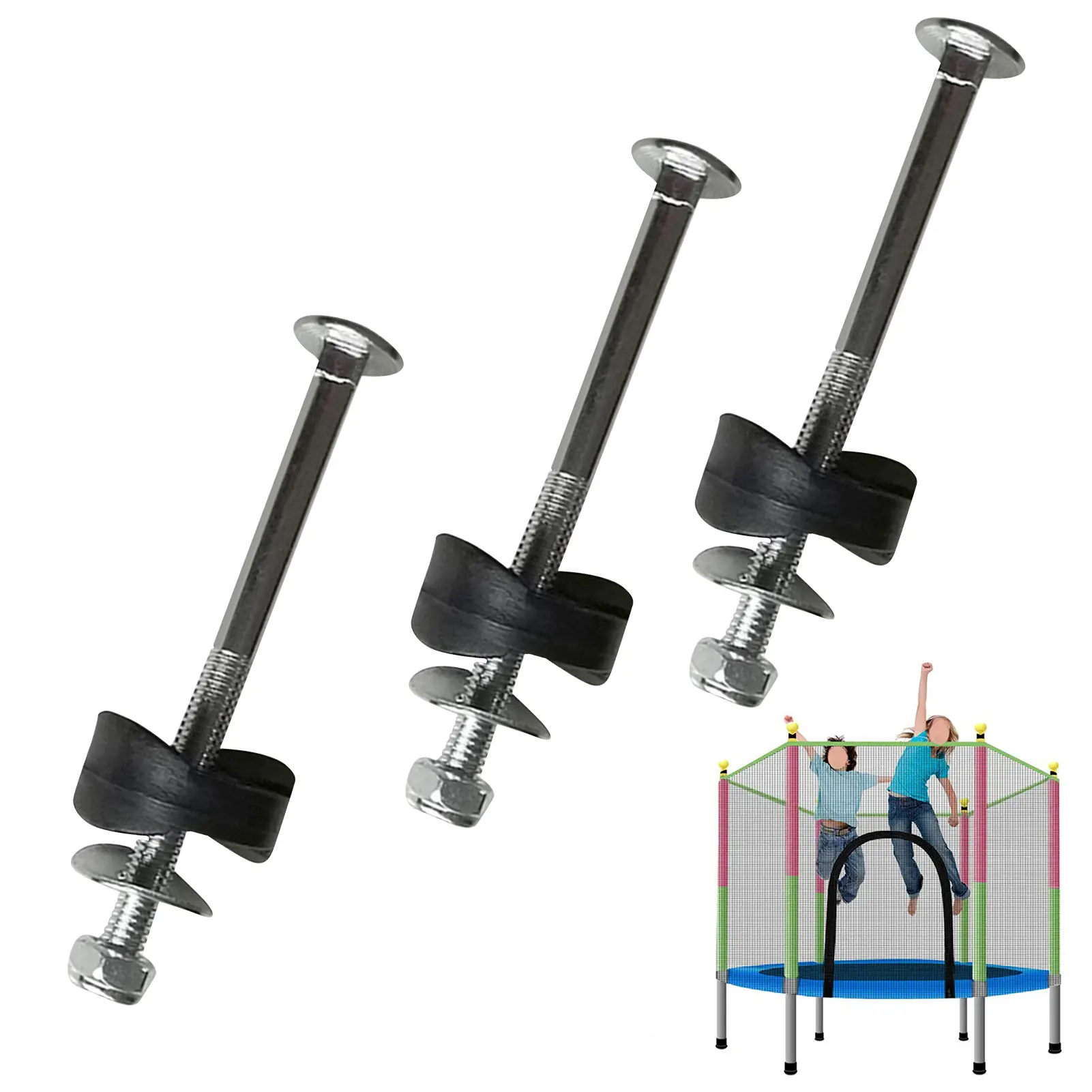 Trampoline Bolt Kit 3/10pcs Zinc Plated Steel Trampoline Bolt Fixtures Trampoline Replacement Screws Trampoline Parts