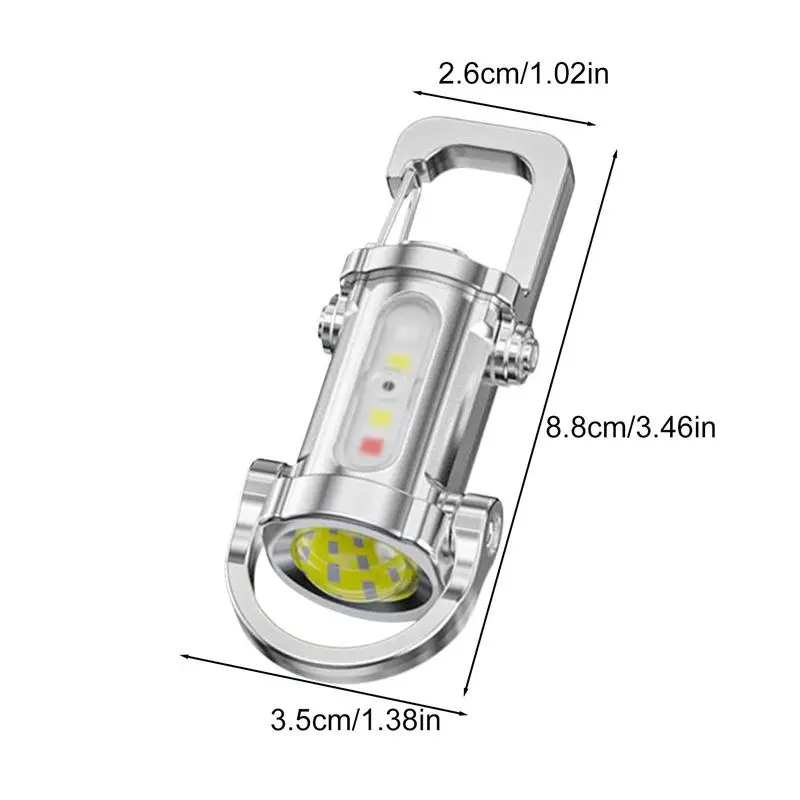 Small Keychain Flashlight Key Chain Light USB Rechargeable Outdoor Sports Bright Lamp Waterproof With Flashing Mode For Family