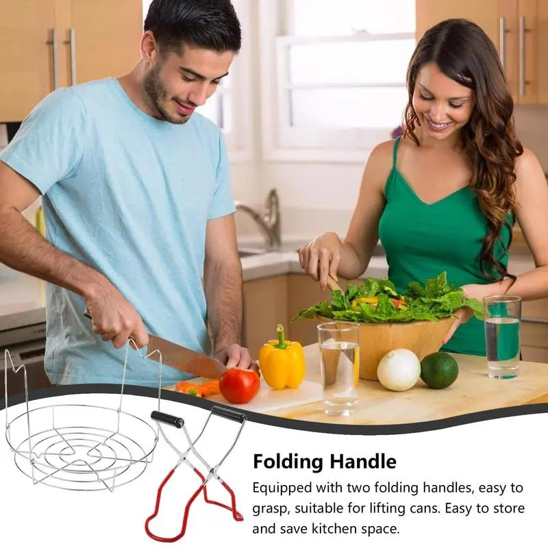 Canning Rack Steaming Canning Lifter Pot Supplies Rack Anti Slip Stainless Steel Cooling Racks Steamer Rack For Canned Food