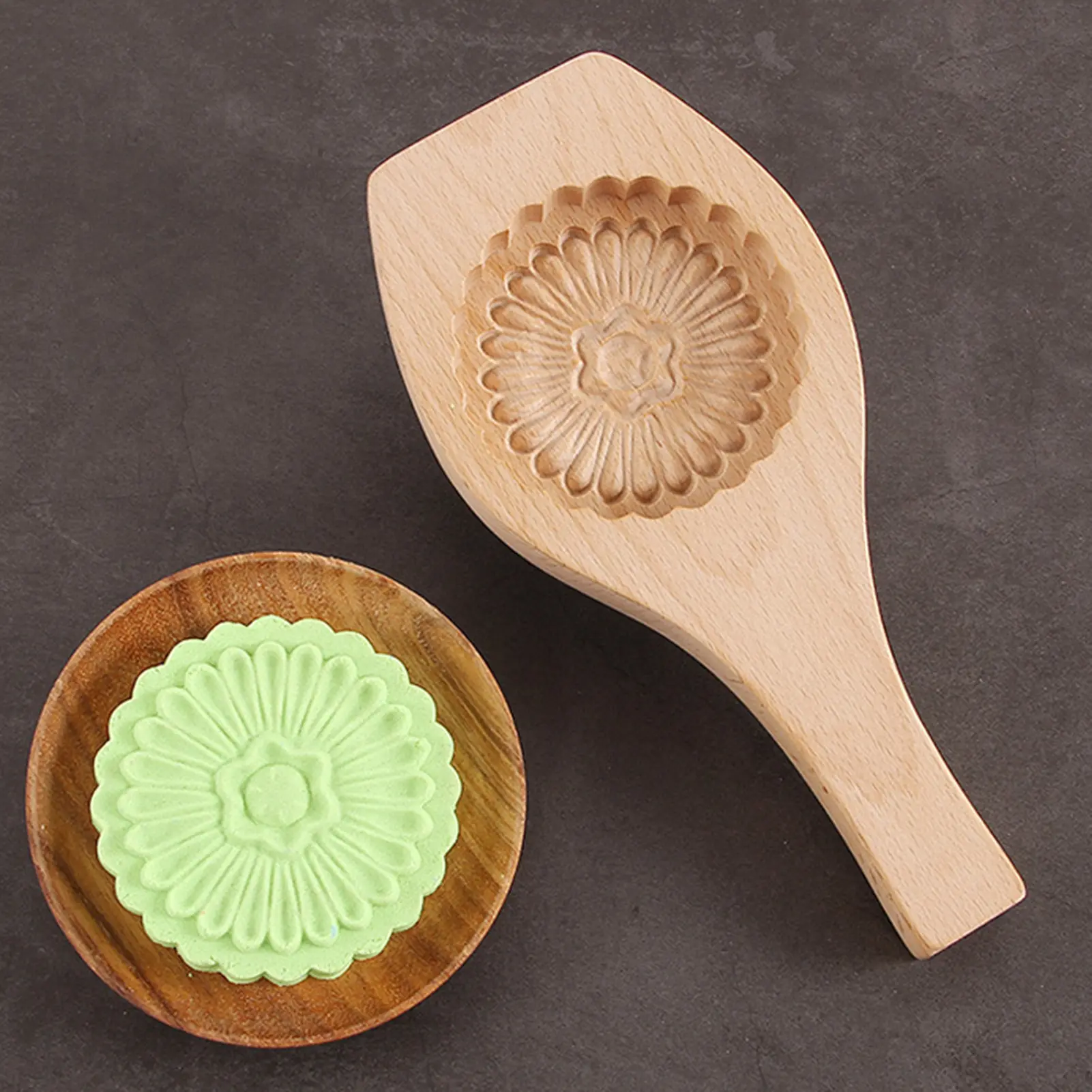 Wooden Pastry Mold Baking Tool Press Cake Mold Wooden Traditional Moon Cake Mould Making Mung Bean Cake Mold Dry Baking Mold